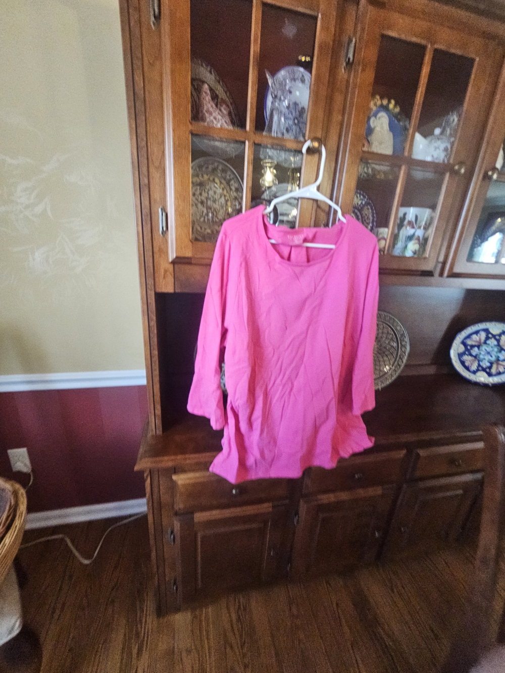 Talbots Hot Pink Bell Sleeve Scoop Neck Tee - Size 3x - Picture 3 of 8